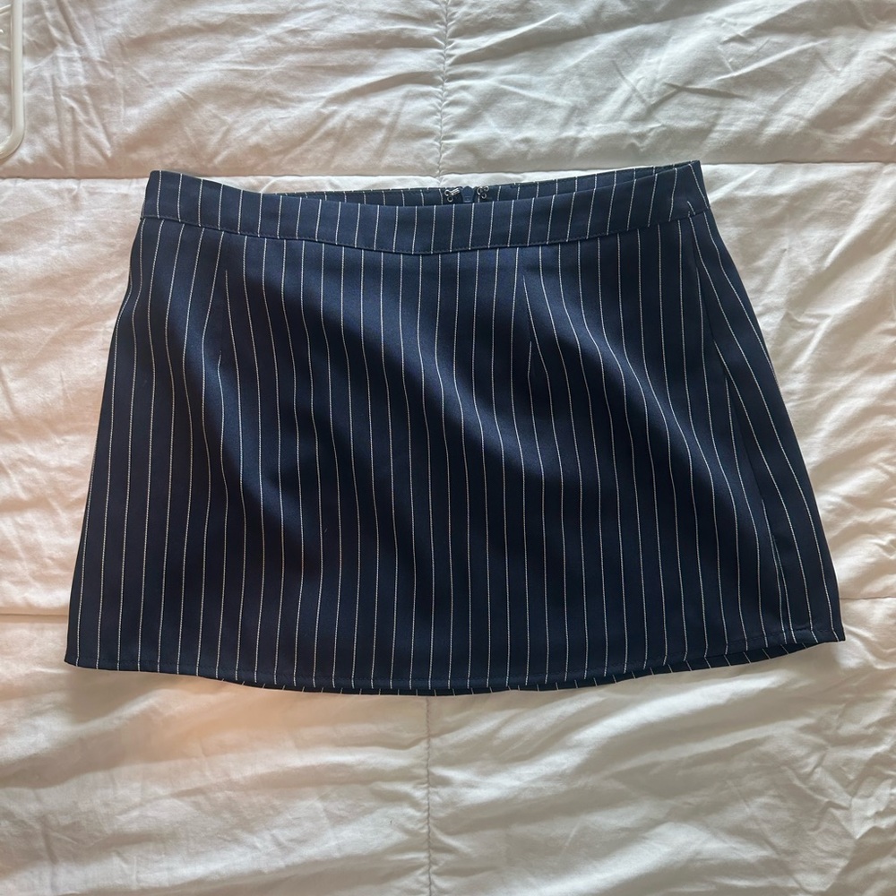 Navy Pinstripe Women's Skirt
